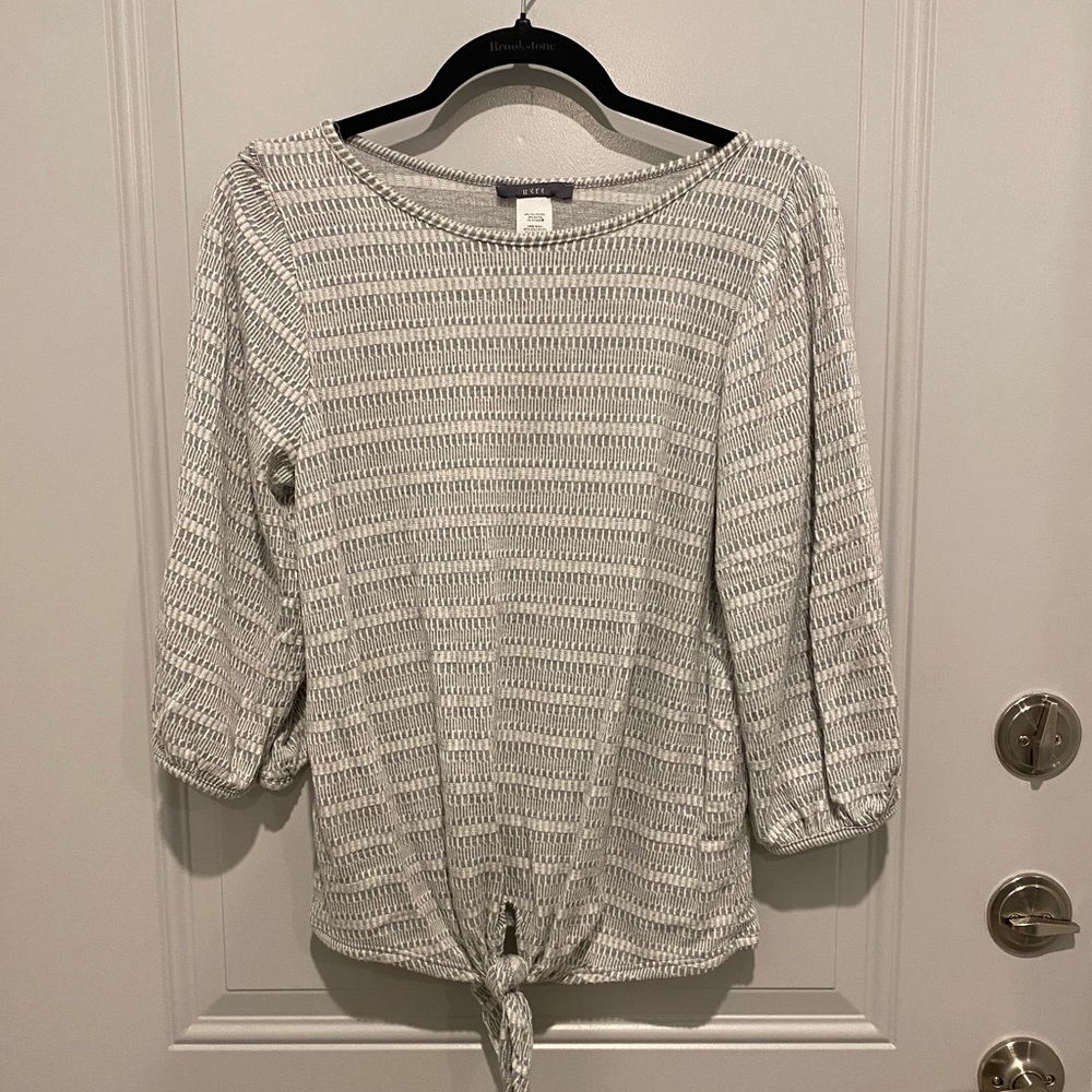 Grey and white light weight blouse